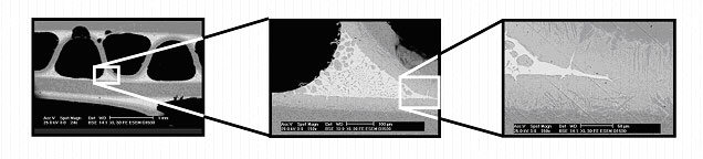 Microphotographs of cut EDM